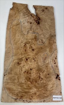 Top Poplar Burl, 10mm, 1-pc. Unique Piece #148